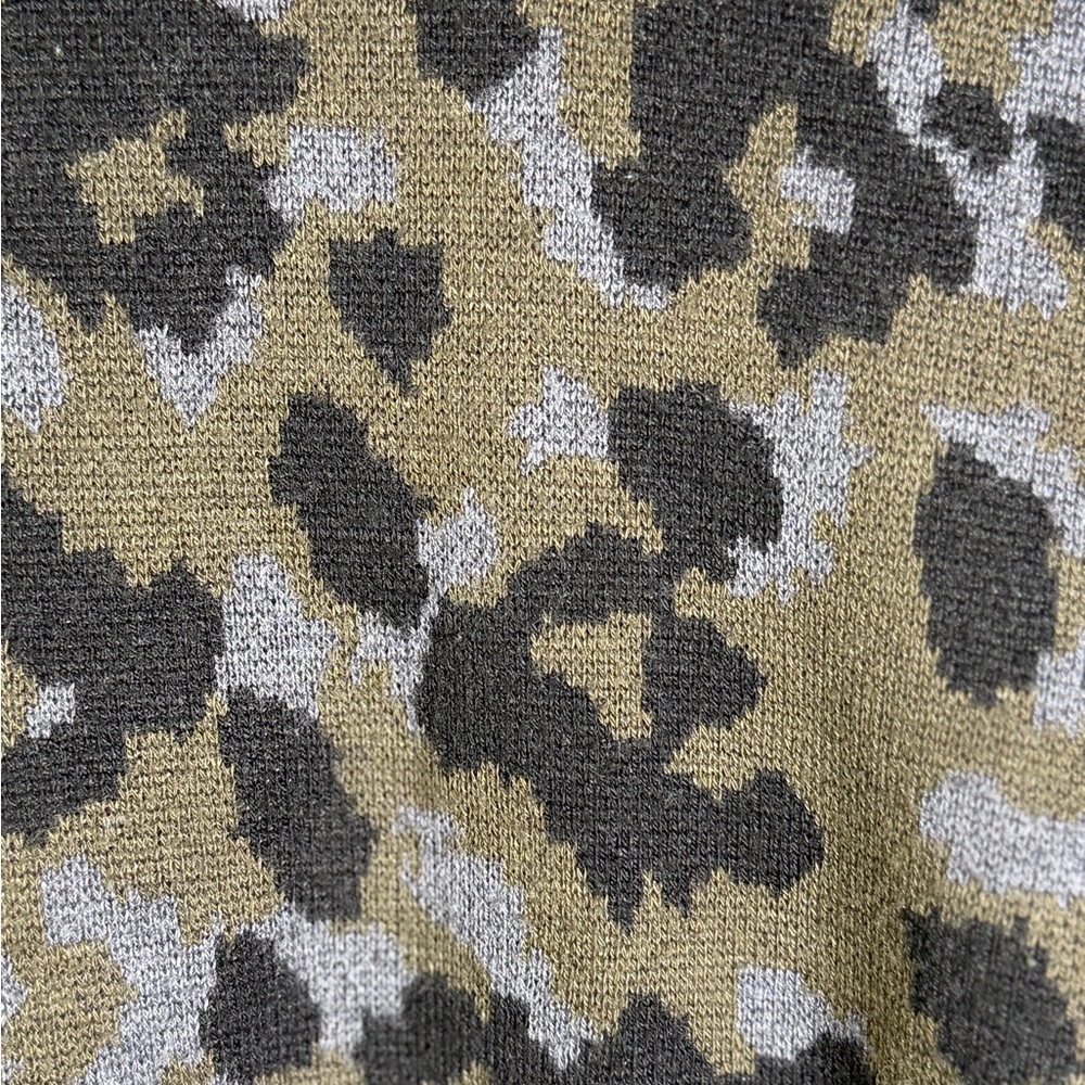 Anthropologie Women’s Camo Knit Leopard Chic Sweater Y2K Gorpcore Sz XS - Picture 2 of 8